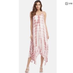 Fifteen Twenty Handkerchief Hem Maxi Sundress/Beach Cover up Pink Tie Dye- Sz XS